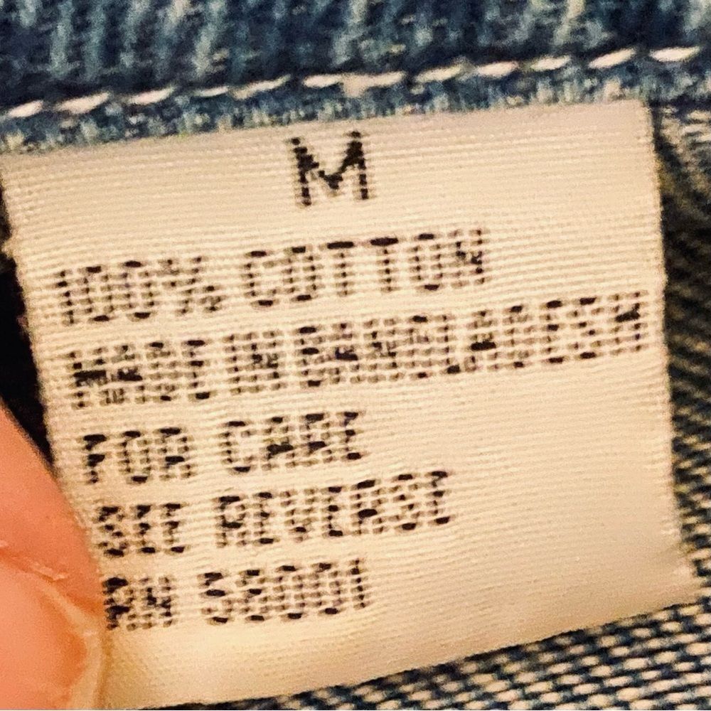Joanna Vtg Jean Jacket Patch Pockets Cotton Button Down Oversized Boxy Fit SZ M - Picture 5 of 6